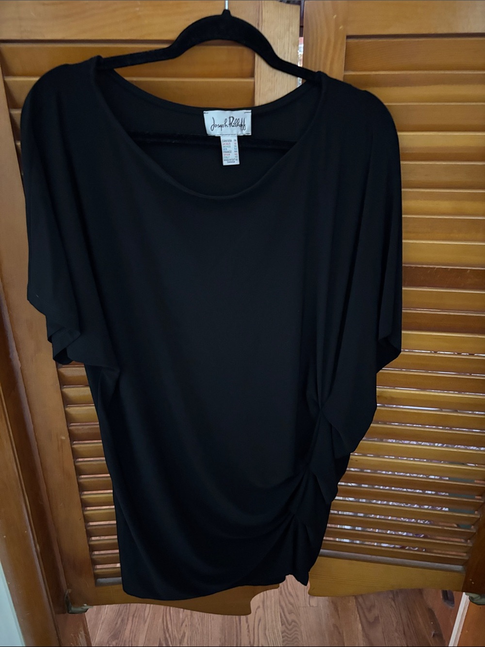 Joseph Ribkoff Black Draped Tunic Top